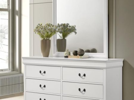 Louis Philippe - 6-Drawer Dresser And Mirror - White Supply