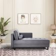 Velvet Chaise, Mid-Century Modern Chaise Furniture, Sleeper For Living Room, Apartment - Gray Discount