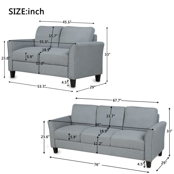 Living Room Furniture Loveseat Sofa And 3 Seat Sofa Sale