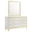 Lucia - 6-Drawer Dresser With Mirror - White Online