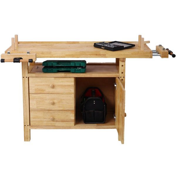 Wood Workbench For Garage Workshop And Home - Natural Discount