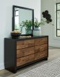 Kraeburn - Brown   Black - Dresser And Mirror For Sale