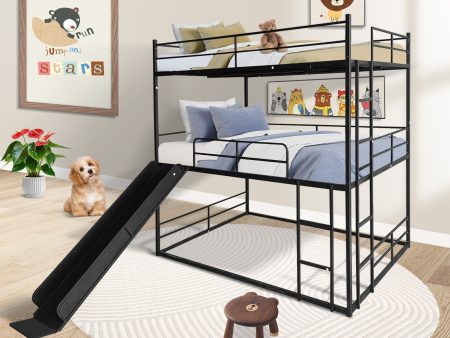 Twin Size House Loft Bed With Slide And Ladder - Black Online Hot Sale