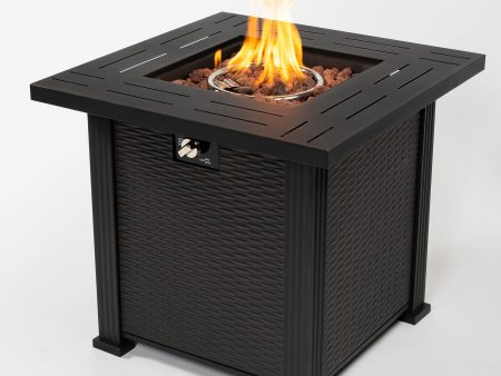 28  Square Fire Pit Table - Brown Cheap