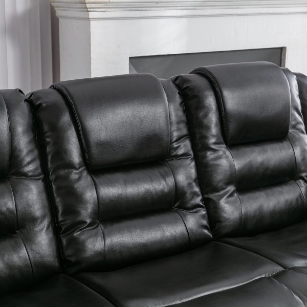 3 Seater Home Theater Recliner Manual Recliner Chair With Two Built-In Cup Holders For Living Room Online