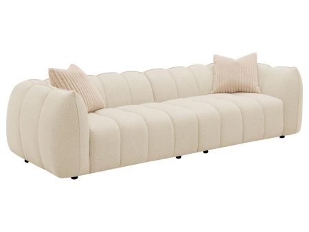 Winchester - Boucle Upholstered Extra Long Sofa - Sand Pebble Cheap