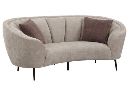 Ellorie - Upholstered Channel Back Curved Loveseat - Beige Cheap