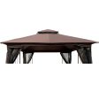 Patio Double Roof Gazebo Replacement Canopy Top Fabric Online now