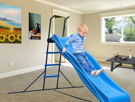 Xsl003 2.2M Kids Plastic Slide Indoor Freestanding Playground Equipment Children Plastic Slide Kids Indoor Slide - Blue Hot on Sale