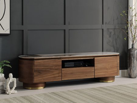 Willene - TV Stand With Ceramic Top - Dark Brown on Sale