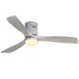 Wooden Ceiling Fan With 18W Led Light 3 Solid Wood Blades Remote Control Reversible Dc Motor For Home For Cheap