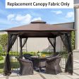 Patio Double Roof Gazebo Replacement Canopy Top Fabric Online now