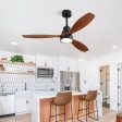 Wooden Ceiling Fan With 3 Solid Wood Blades Remote Control Reversible DC Motor With LED Light Sale