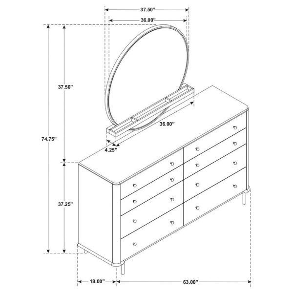 Arini - 8-Drawer Bedroom Dresser With Mirror For Cheap