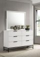 Sonora - 6-Drawer Dresser With Mirror - White For Cheap