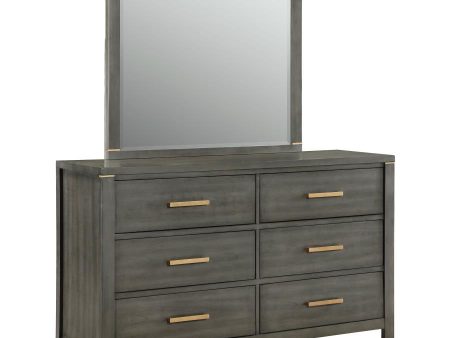 Kieran - 6-Drawer Dresser With Mirror - Gray Sale