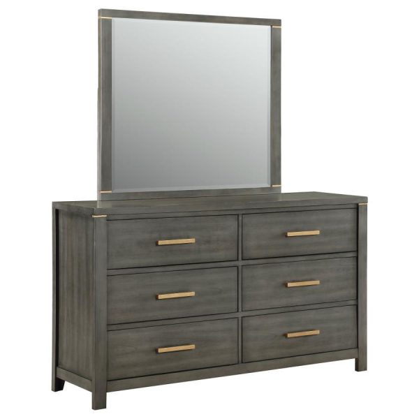 Kieran - 6-Drawer Dresser With Mirror - Gray Sale