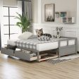 Wooden Daybed With Trundle Bed And Two Storage Drawers, Extendable Bed Daybed, Sofa Bed For Bedroom Living Room Online Sale