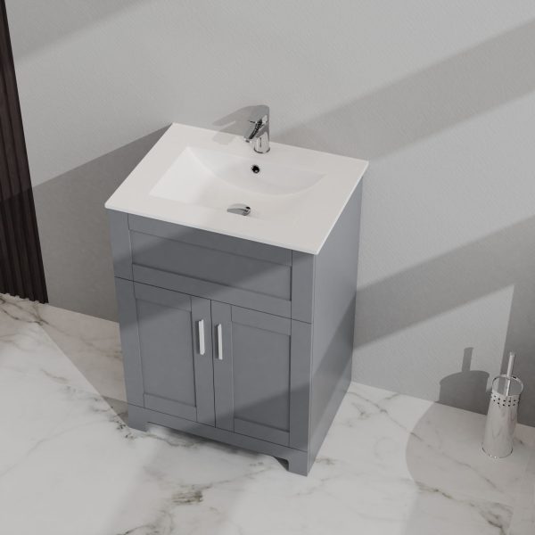 Bathroom Sink Vanity Laundry Utility Cabinet - Gray Online Sale