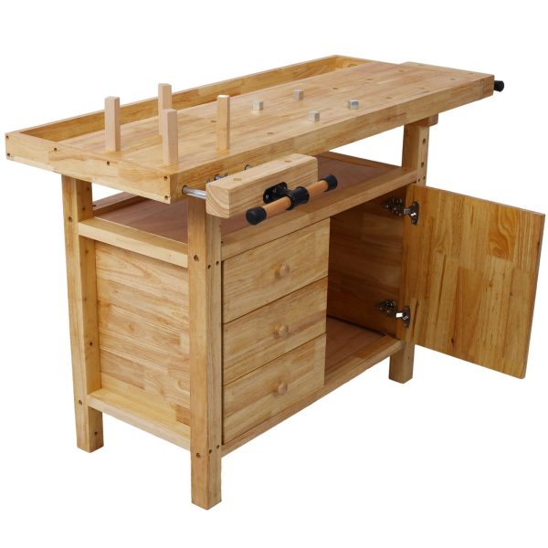 Wood Workbench For Garage Workshop And Home - Natural Discount