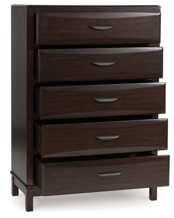 Vanmore - Dark Brown - Five Drawer Chest Online Sale