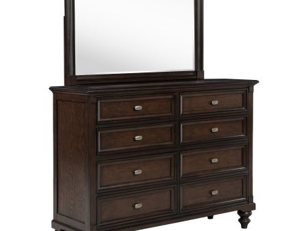 Andover - 8-Drawer Dresser And Mirror - Dark Oak For Discount