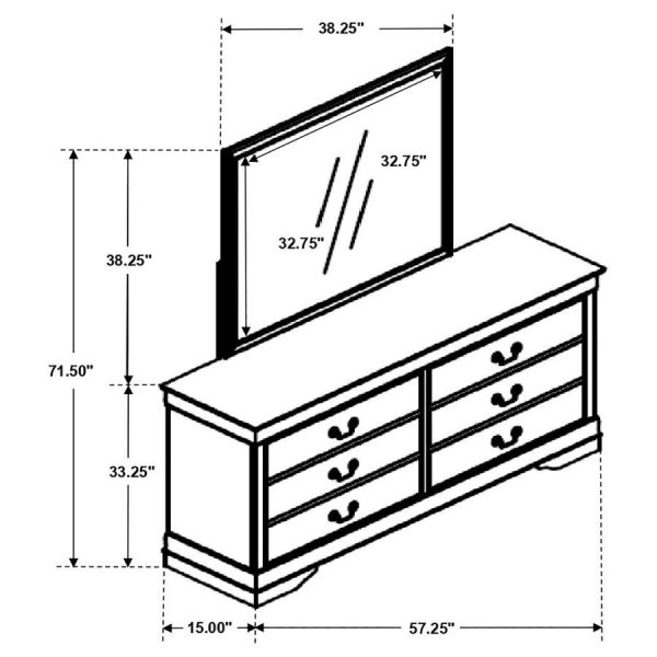 Louis Philippe - 6-drawer Dresser With Mirror on Sale