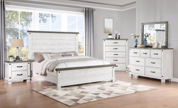 Lilith - 7-Drawer Dresser With Mirror - Distressed White For Discount