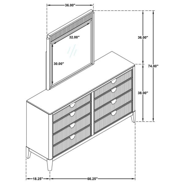 Brookmead - 8-Drawer Dresser With Mirror - Black Sale