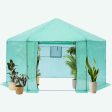 Walk-in Greenhouse Hexagonal Upgrade Reinforced Frame Heavy Duty Plastic Greenhouse Reinforced Thickened Waterproof Insulation (13.1*8.6 ft) - Green Online