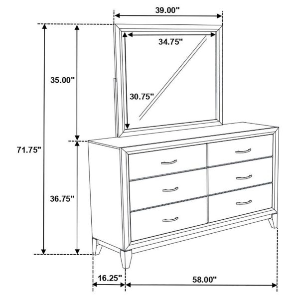 Watson - 6-Drawer Dresser With Mirror - Gray Oak Fashion