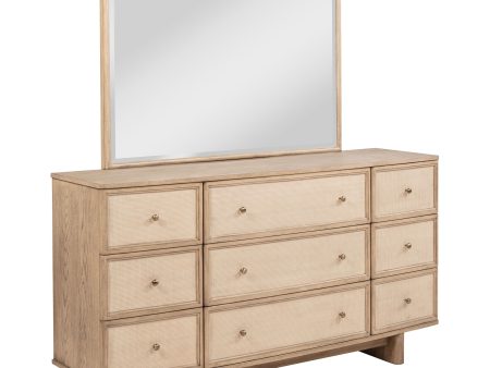 Kailani - 9-Drawer Dresser & Mirror - Beige Oak Cheap