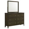 Wilkes - 6-Drawer Dresser And Mirror - Dark Cocoa Online Sale