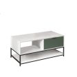 Watson - Wood Coffee Table Steel Frame With Shelves And Drawer on Sale