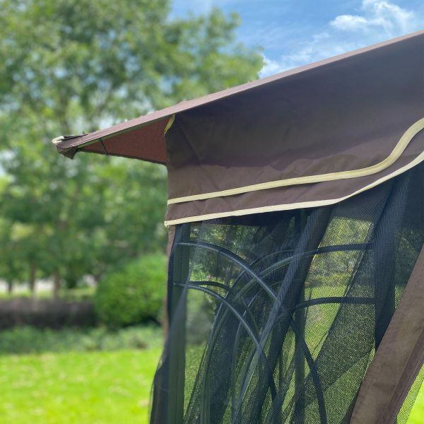 Patio Double Roof Gazebo Replacement Canopy Top Fabric Online now