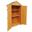 Wooden Shed Natural For Backyard Garden Big Spire Tool Storage - Natural on Sale