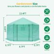 Walk-in Greenhouse Hexagonal Upgrade Reinforced Frame Heavy Duty Plastic Greenhouse Reinforced Thickened Waterproof Insulation (13.1*8.6 ft) - Green Online