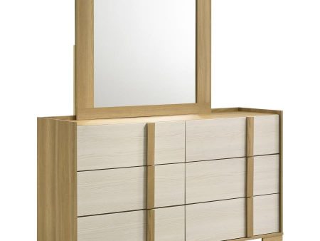 Hyland - 6-Drawer Dresser With Mirror - Natural Online now