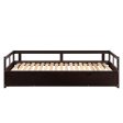 Wooden Daybed With Trundle Bed And Two Storage Drawers, Extendable Bed Daybed, Sofa Bed For Bedroom Living Room Online Sale