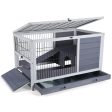 Wooden Rabbit Hutch Indoor Bunny House For Small Animals With Plastic Tray Supply