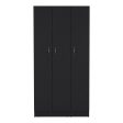 Wardrobe Armoire With 3 Doors And 2 Inner Drawers, 3 Doors - Black Hot on Sale