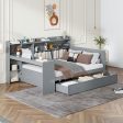 Wooden Daybed With 3 Drawers, USB Ports And Desk For Cheap