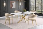 Venera - Rectangular Faux Marble Dining Table - White Online Hot Sale