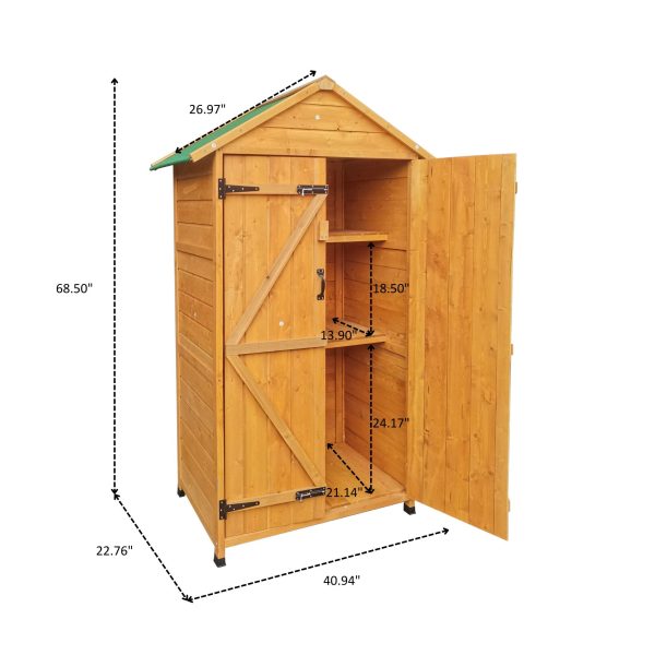 Wooden Shed Natural For Backyard Garden Big Spire Tool Storage - Natural on Sale