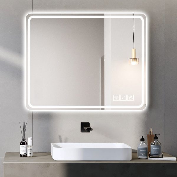 LED Bathroom Mirror Vanity Mirrors With Front Lights Wall Mounted Anti-Fog Frameless Make Up Mirror With Light Copper-Free Mirror Horizontal Or Vertical Online Hot Sale