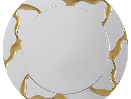 Dorinda - Round Kintsugi Style Wall Mirror - Gold Online Hot Sale