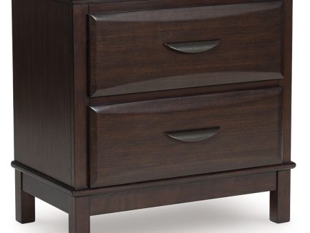 Vanmore - Dark Brown - Two Drawer Night Stand For Cheap