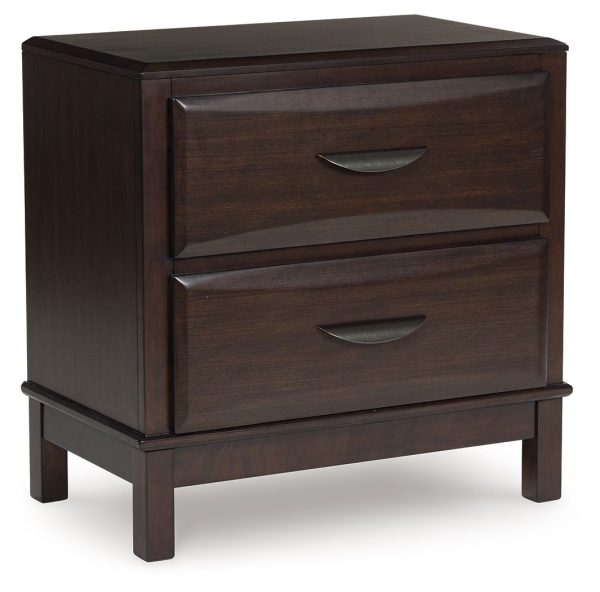 Vanmore - Dark Brown - Two Drawer Night Stand For Cheap