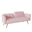 Velvet Nail Head Sofa Bed With Throw Pillow Fashion