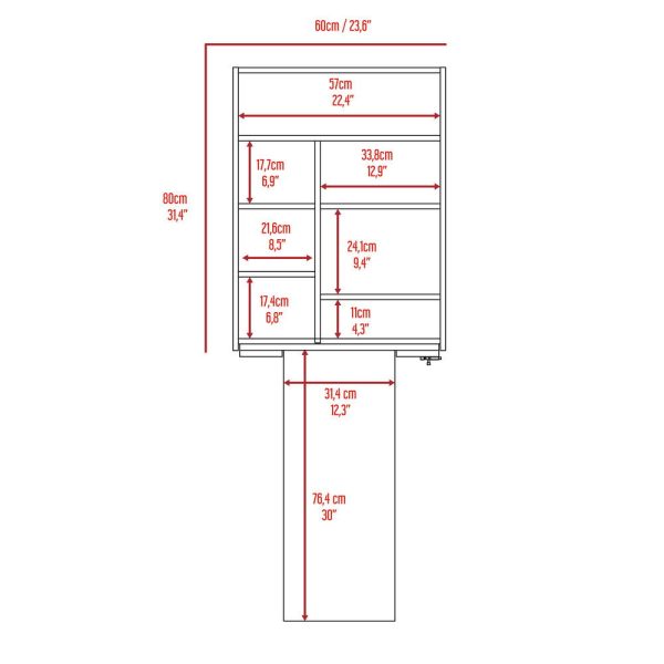 Wall Foldable Table With Multiple Shelves - White Online